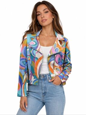 INSIGHT Retro Mod Abstract Print Jacket NWOT